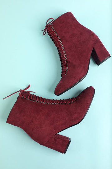 Women's Burgundy Martin Boots